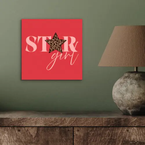 Star girl - Rood - Panter - Ster aluminium wit klein -sfeer2