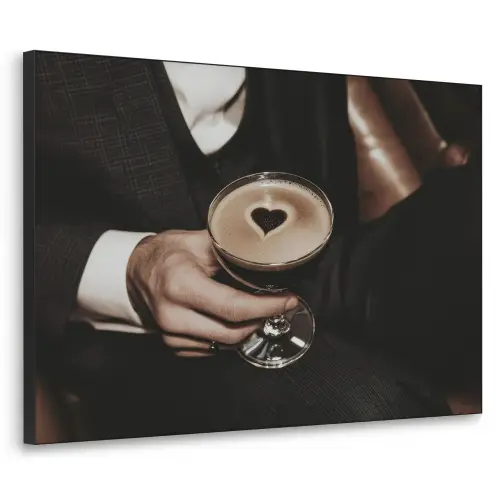 Hartje - Cocktail - Espresso Martini - Hand Textielframe - compleet frame klein -3d