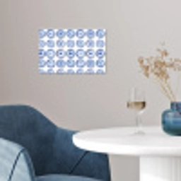 Borden - Bloemen - Patroon - Blauw poster papier klein 62 -sfeer3