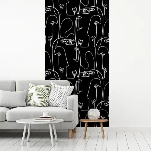 Gezichten - Gestileerd - Vloeiend fotobehang vinyl groot 64 -woonkamer