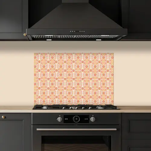 Patroon - Retro - Kleur keuken achterwand spatscherm klein 900 -sfeer1