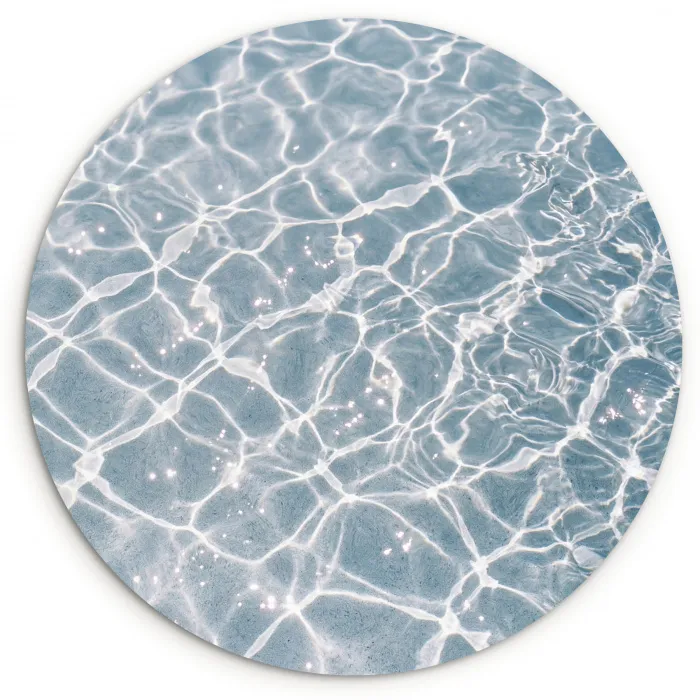 Water - Reflectie - Zonlicht Wandcirkel kunststof plaat 5mm dik klein -3d
