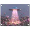 Ufo - Rozen - Pastelkleuren tuinposter los doek klein -3d