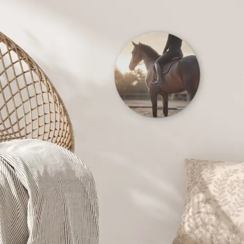 Harmonie - Ruiter - Zon Akoestische PET Vilt - Rond klein -sfeer4