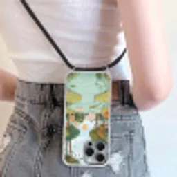 Jungle - Oase - Dieren - Kleurrijk Hoesje iPhone 16 Pro Max met koord klein -sfeer5