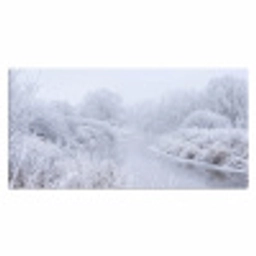 Rivier - Sneeuw - Bos - Winter - Schilderachtig Muismat XXL klein -3d_leeg