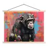 Graffiti - Chimpansee - Dieren - Street art - Banksy textielposter latten blank klein -3d