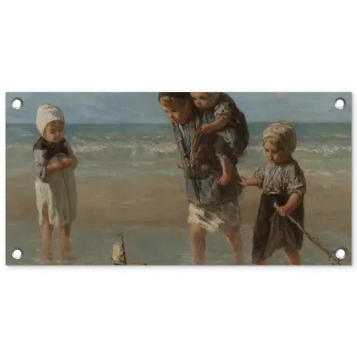 Kinderen der zee - Schilderij van Jozef Israëls tuinposter los doek klein -3d
