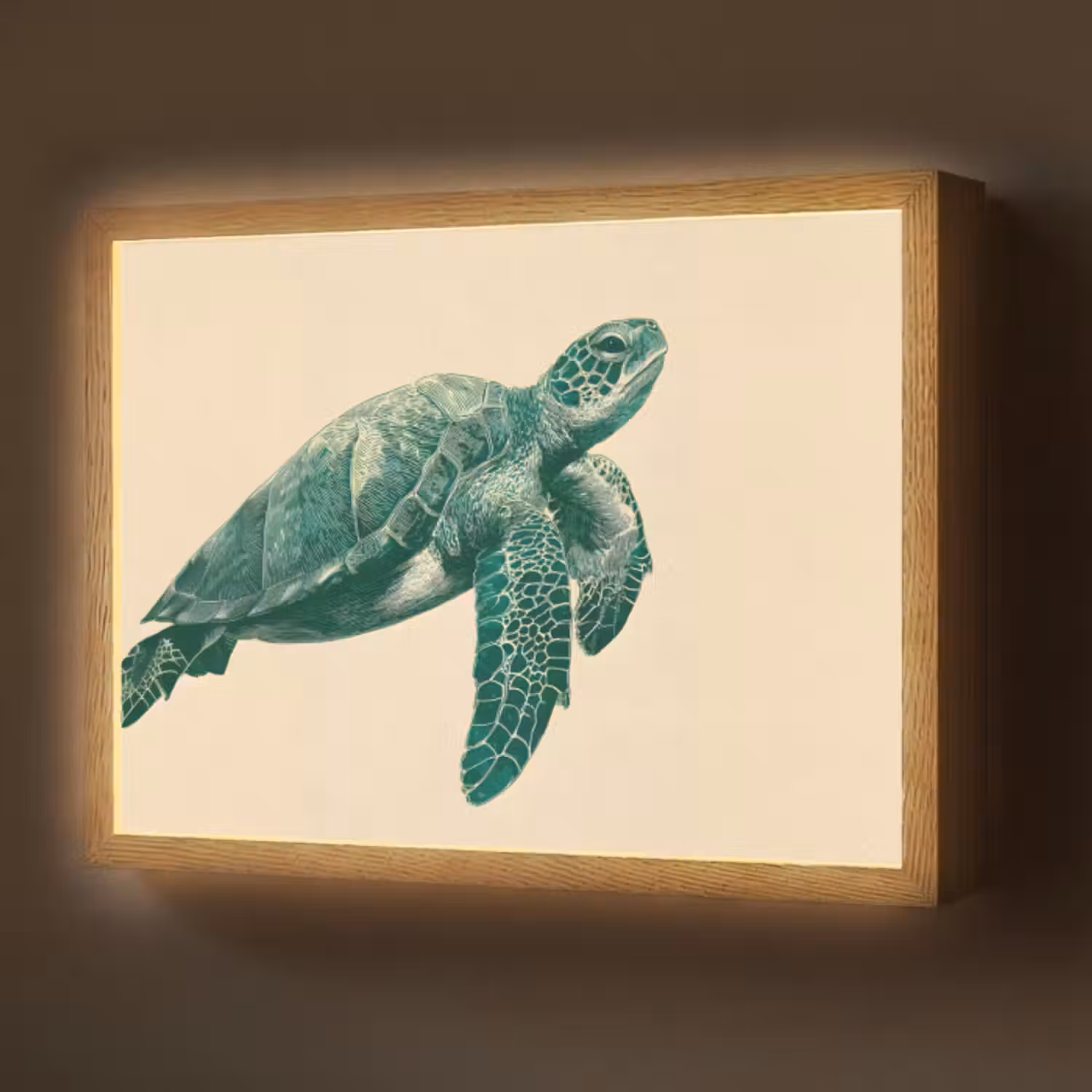 Lightbox - Wandlamp - Schildpad - Sierlijk - Groen - Schild