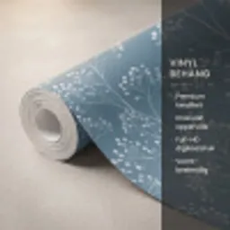 Takken - Bessen - Patroon - Lichtblauw Behang Vinyl klein 1060 -USP_closeupNL