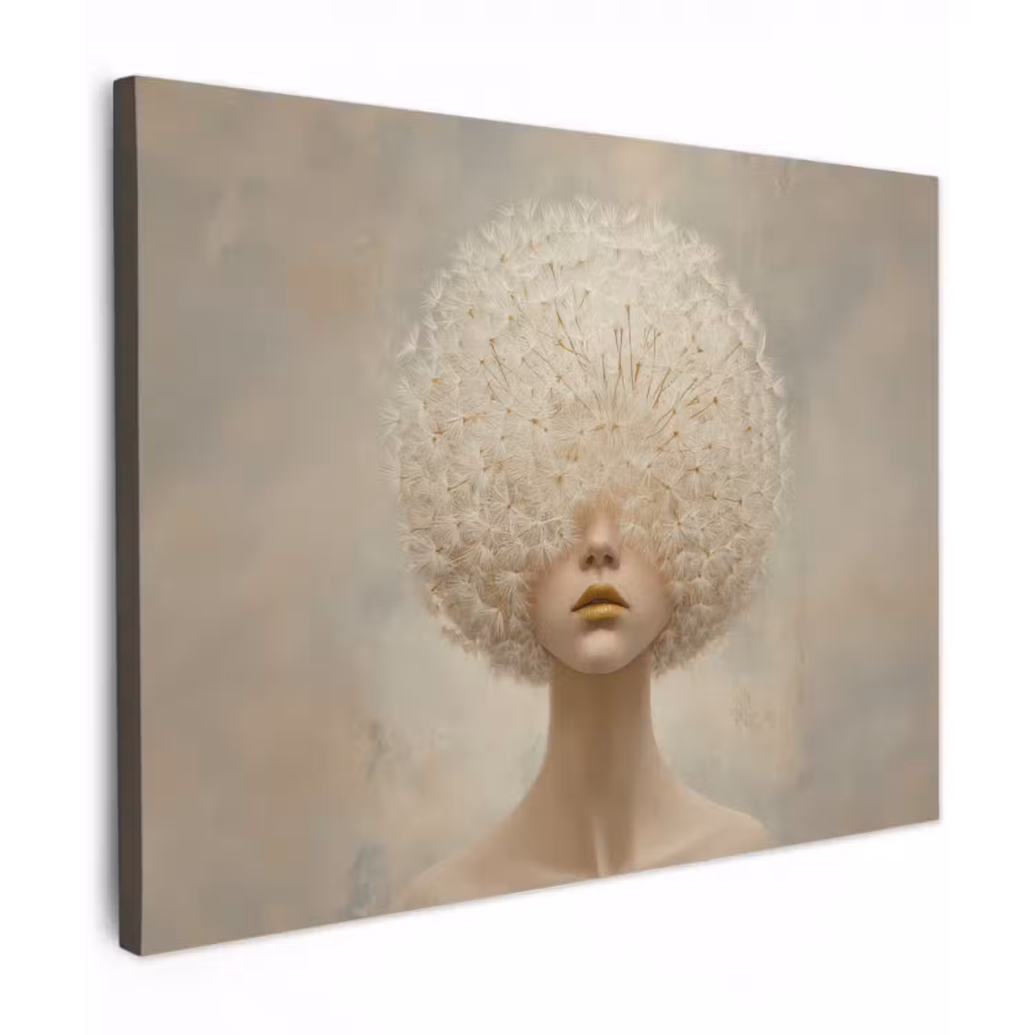 Canvas schilderij - Dromerig - Beige - Paardenbloemzaadjes
