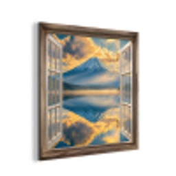 Doorkijk - Landschap - Bergen - Uitzicht - Raam aluminium wit klein -3d