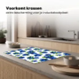 Bessen - Patroon - Blauw Inductie beschermer vinyl 3mm klein 276 -sfeer1