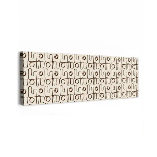 Lijnen - Beige - Patroon - Donkerbruin canvas 2cm klein 828 -z3d
