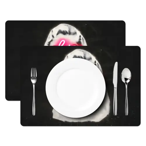 Neon - Letters - Vintage - Vrouw Placemat vinyl groot -zzsfeer2_Kitchenyeah-website