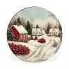 Kerstsfeer - Landelijk - Rood Wandcirkel aluminium klein -3d
