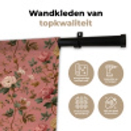 Klassiek - Botanisch - Roze Wandkleed katoen klein 269 -sfeer2