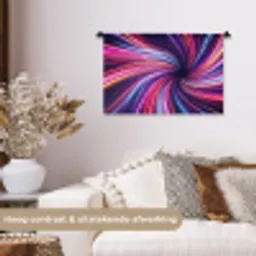 Abstract - Swirl - Futuristic - Neon Wandkleed katoen klein -sfeer1