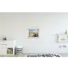 Raam - Zee - Kust - Natuur - Doorkijk - Strand - Waddenzee textielposter latten blank klein -kinderkamer