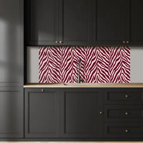Zebra - Motief - Bordeaux - Rood keuken achterwand 2 middel 871 -sfeer1