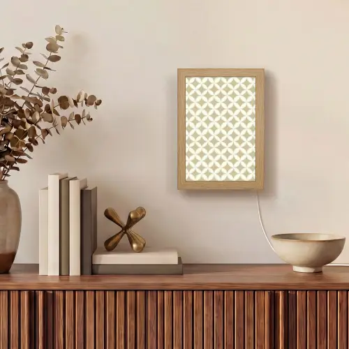 Symmetrisch - Motief - Beige Light Box met kabel (Tafellamp) klein 925 -sfeer2
