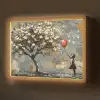Boom - Graffiti - Banksy Style - Balloon Girl Light Box met batterij (Wandlamp) middel -z3d_website