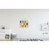Stroken - Blauw - Patroon - Abstract textielposter latten blank klein -kinderkamer