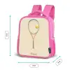 Een tennisracket in beige tinten Kinderrugzak - Roze middel -productfoto_formaten
