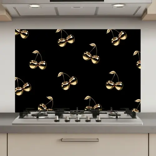 Patroon - Kersen - Goud - Chrome keuken achterwand spatscherm klein -3d_website