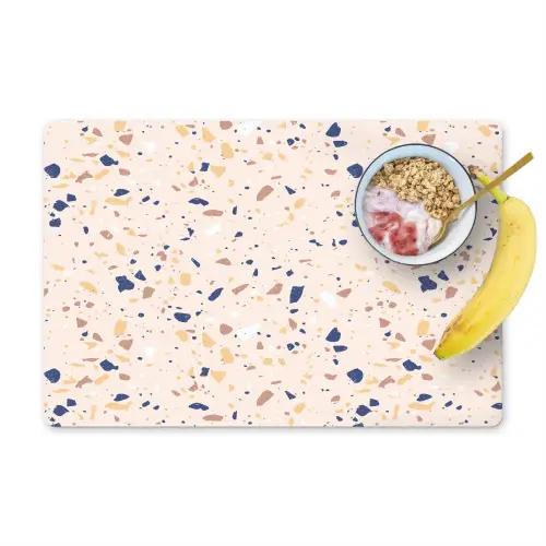 Terrazzo -  Patroon - Kleurrijk - Indigo Placemat vinyl groot 368 -zzzproduct_Kitchenyeah-website