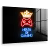 Gaming quotes - Neon - House of gaming - Kroon - Tekst plexiglas 5mm klein -zzzproduct_nieuw