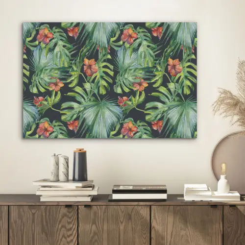 Bladeren - Bloemen - Jungle - Tropisch PET vilt middel -sfeer1