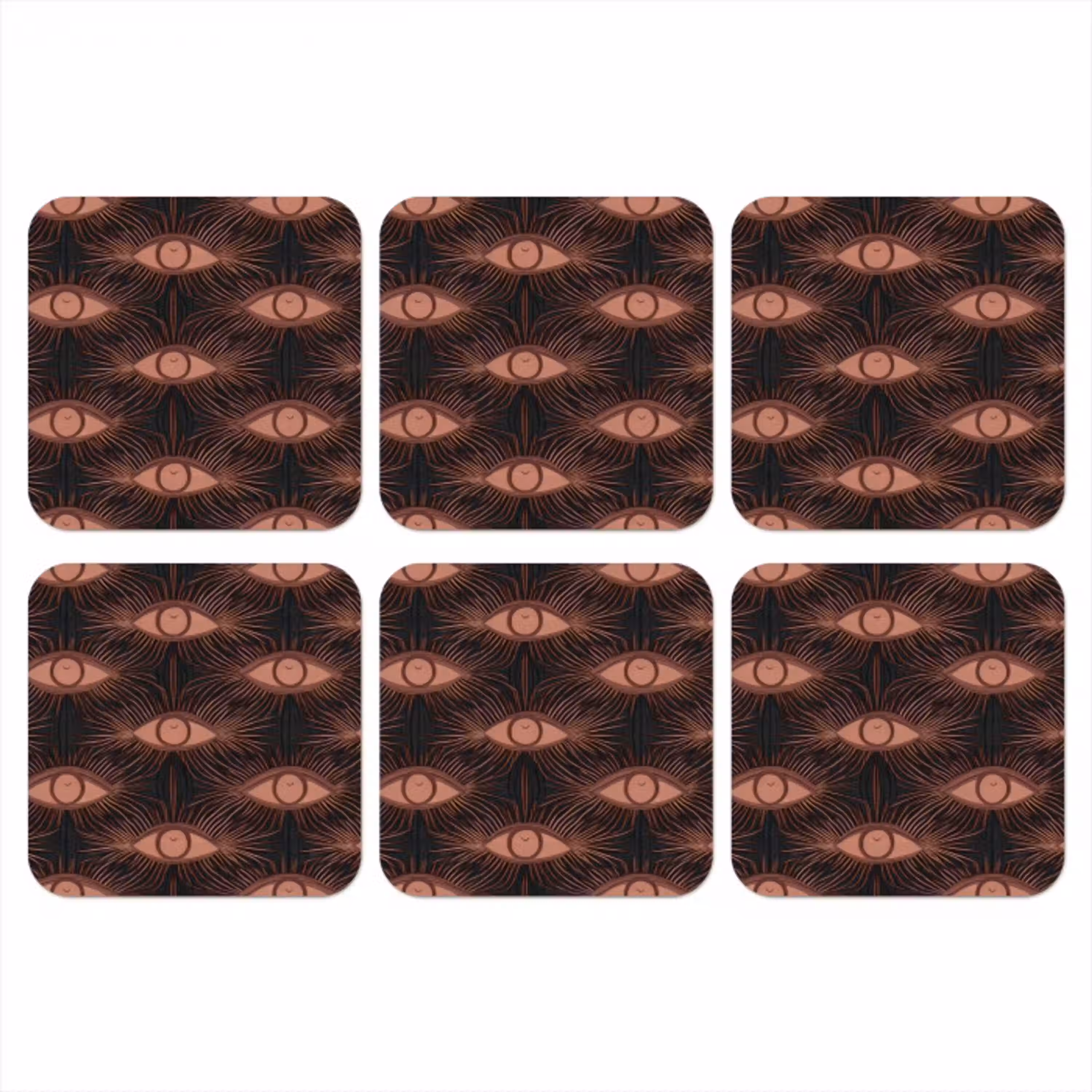 Boheems - Oog - Bruin onderzetter kurk middel 366 -3d