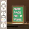 Amor - Valentijn - Groen - Tekst Light Box met kabel (Tafellamp) klein -USP_NL