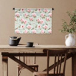 Rozen - Vogels - Pastel - Kleurrijk Wandkleed katoen klein 269 -sfeer6