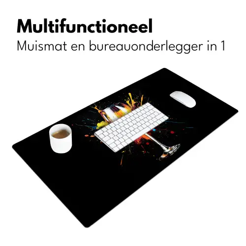 Wijn - Glas - Graffiti - Borrel - Rood - Verf Muismat XXL klein -sfeer4