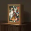 Kunst - Oude meesters - Boeket bloemen in een urn Light Box met kabel (Tafellamp) klein -z3d_website