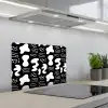 Wit - Zwart - Dynamisch - Patroon keuken achterwand spatscherm klein 900 -3d_schuin