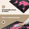 Wereldkaart - Roze - Marmer Inductie beschemer met haakjes klein -ky-schoon-nl