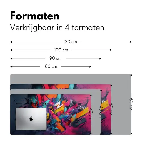 Abstract - Explosie - Neonkleuren Muismat XXL klein -sfeer5