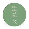 Grill - Groen - Zomer - Quote Wandcirkel aluminium klein -3d