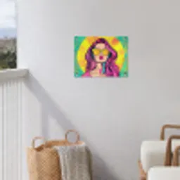 Zonnebril - Vrouw - Zonnig - Geel tuinposter los doek klein -sfeer8