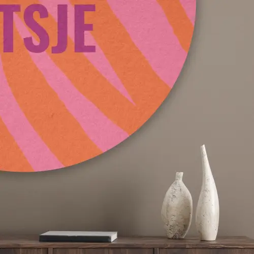 Quote - Zomer - Roze Akoestische PET Vilt - Rond klein -sfeer5_closeup