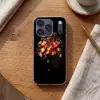 Kleurrijk - Boeket - Vaas - Donkerbruin Telefoonhoesje iPhone 17 Pro klein -sfeer1