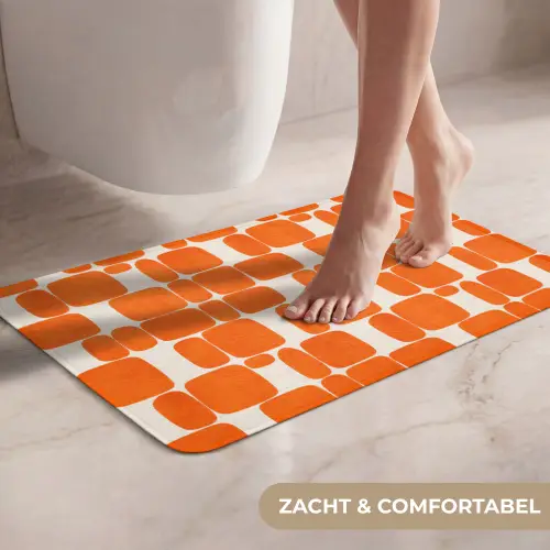 Patroon - Retro - Oranje WCmat klein 1009 -USP_ZachtNL