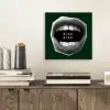 Mond - Groen - Illustratie - BLAH BLAH aluminium wit klein -sfeer1