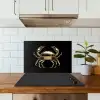 Goud - Krab - Dieren - Zwart keuken achterwand spatscherm klein -sfeer2