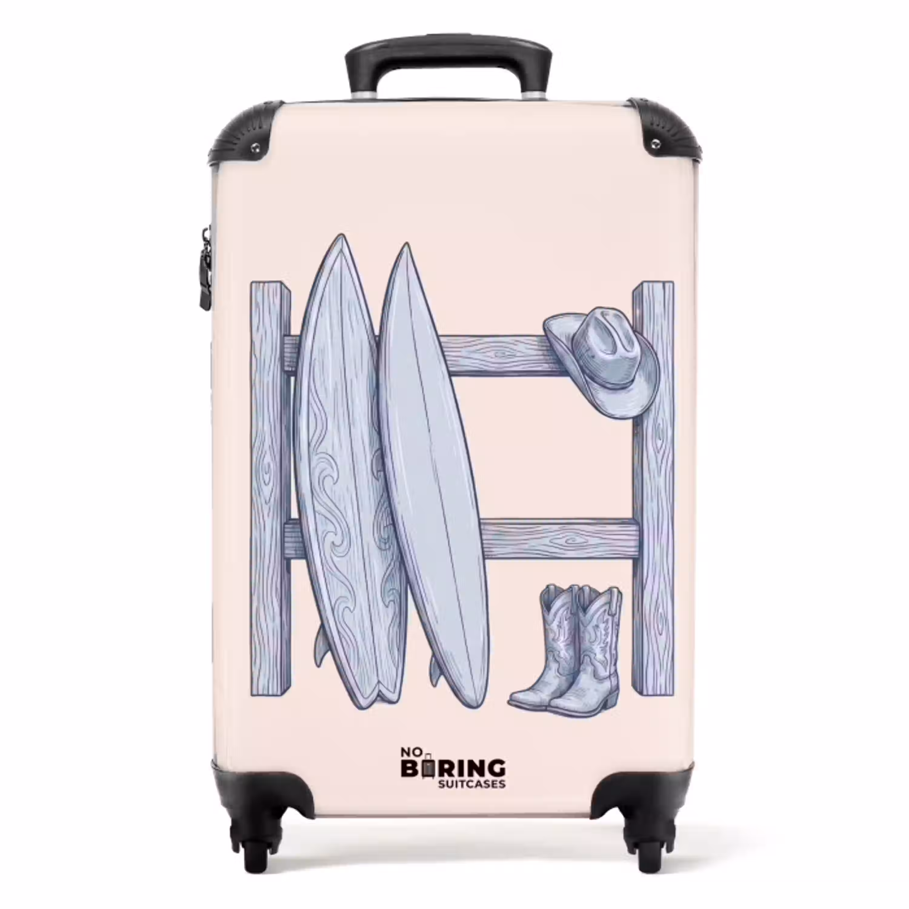 Recreatie - Kleding - Avontuur - Illustratie - Zomer NBS - Handbagage koffer - Volwassenen Unisex middel -productfoto_recht