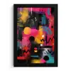 Kleurvlakken - Vormen - Kleurrijk - Abstract fotolijst zwart zonder passe partout klein -3d