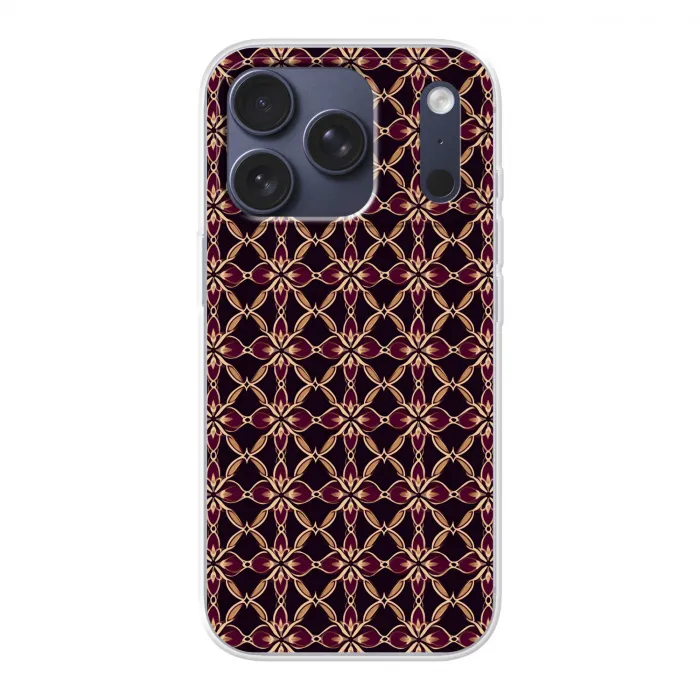 Symmetrisch - Tegel - Burgundy Telefoonhoesje iPhone 17 Pro klein 878 -3d